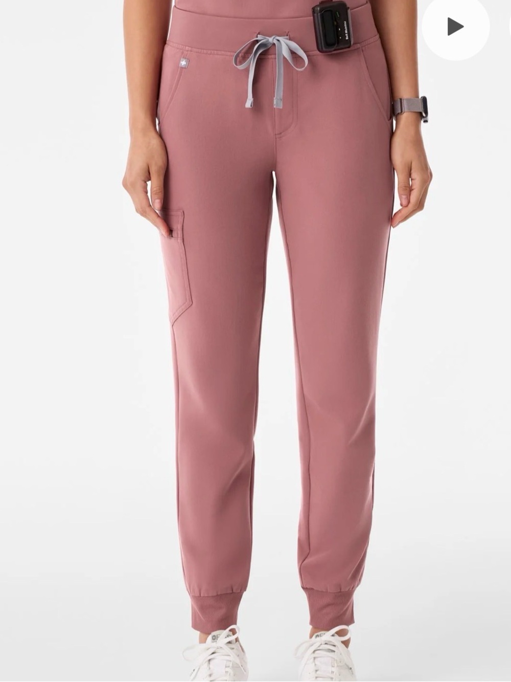 Figs Zamora Drawstring Jogger Scrub Pants in Mauve
